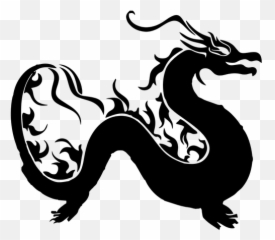 Asian Dragon Silhouette - Clipart Emoji