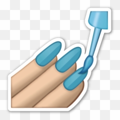 Nailpolish Nail Tumblr Emoji Blue - Png Emojis Make Up,Toothbrush Emoji