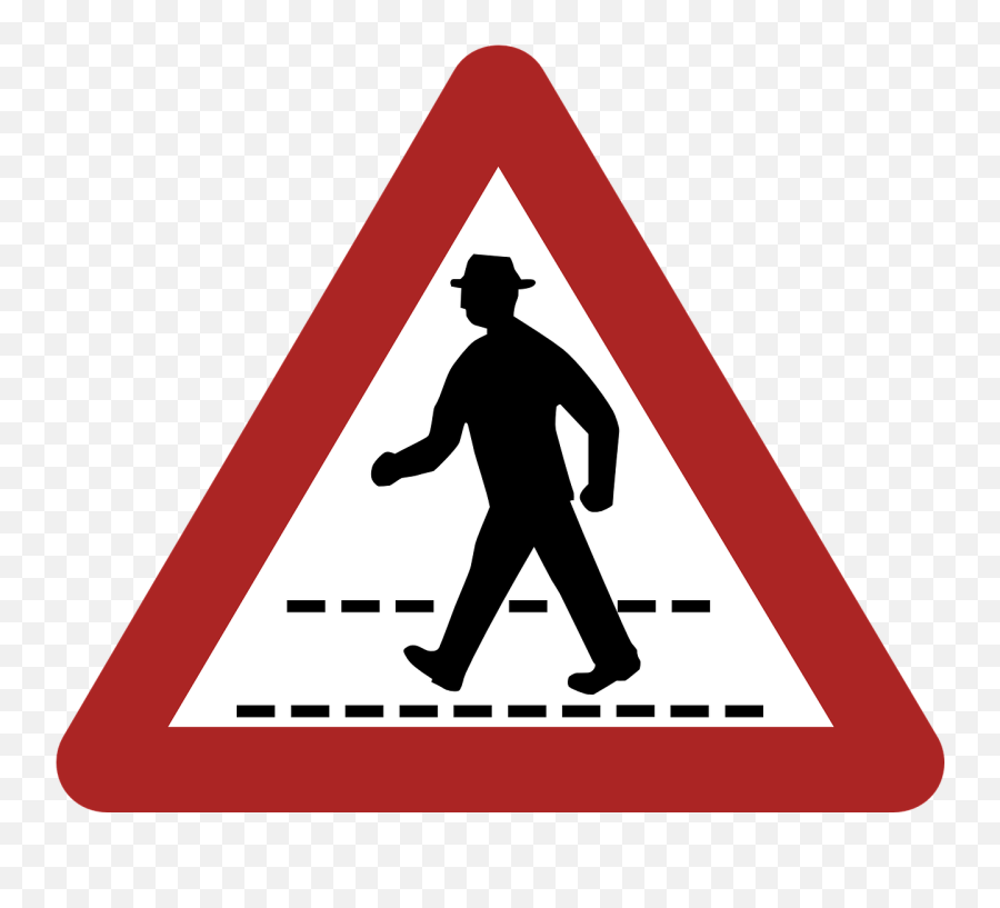 Danger Warning Pedestrian Crossing Road - Pedestrians In Road Ahead Emoji,The Walking Dead Emoji