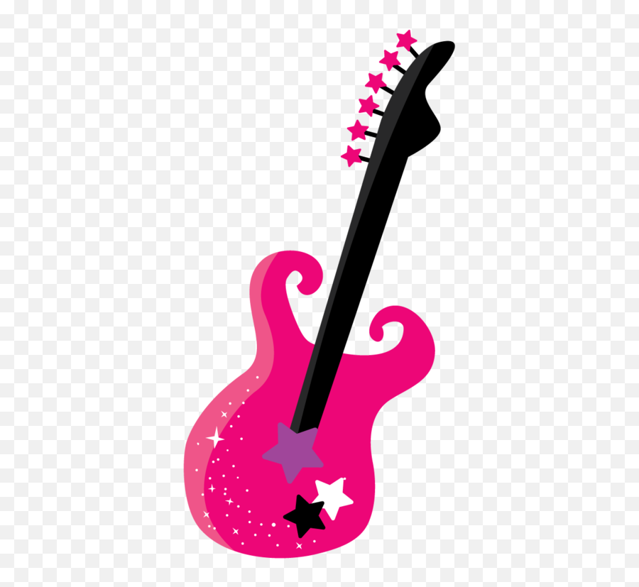 Rock Music Png - Pink Guitar Clip Art Emoji,Drum Roll Emoticon