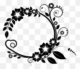 Flower Black And White Png - Frame Clipart Emoji