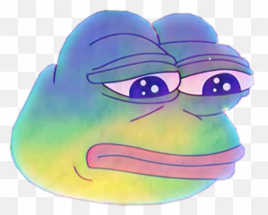 Colourful sad pepe boi rainbow sadboi freeto - Meme Profile Emoji