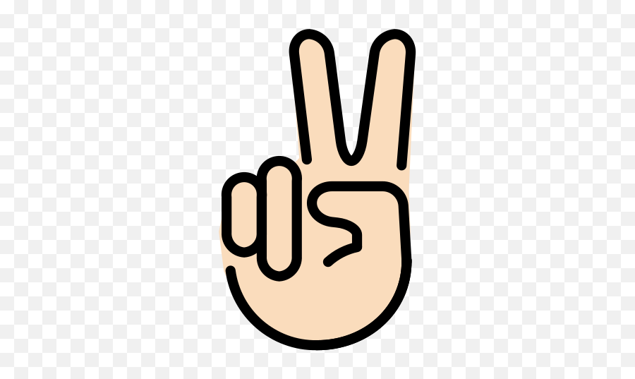Light Skin Tone Emoji - Victory Hand Sign,Peace Sign Hand Emoji