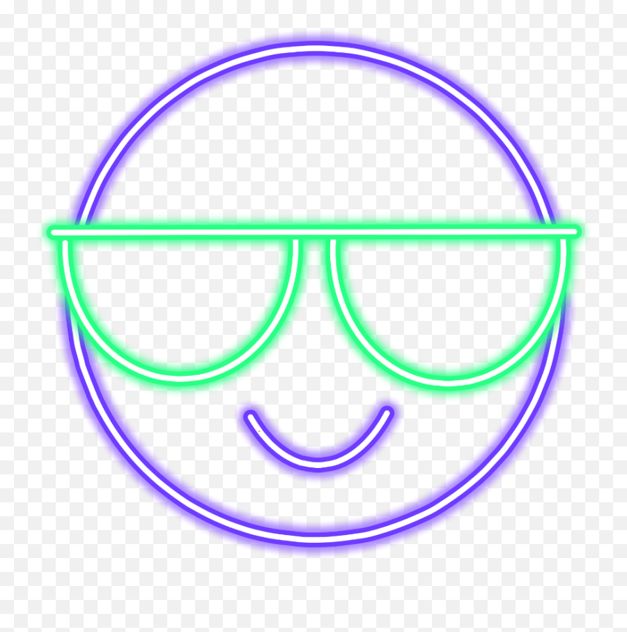 Emoji Glow Smile Neon Purple Sticker Freetoedit Mimi - Emojis En Neon Png,Glow Emoji