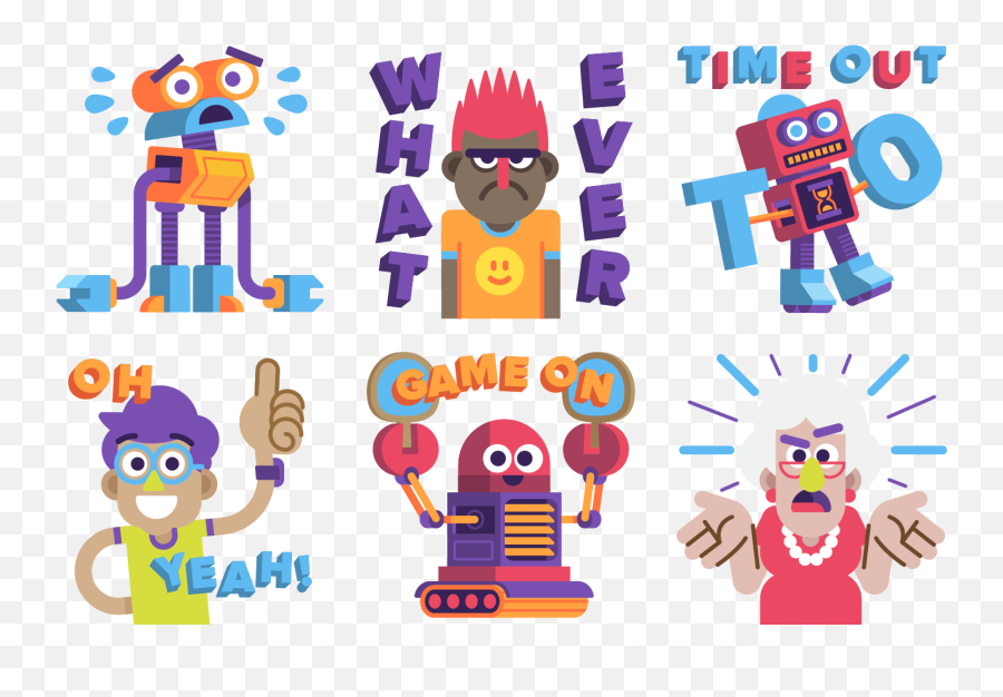 Bot Games Stickers By Joey Ellis On Dribbble - Dot Emoji,Emoji Bot