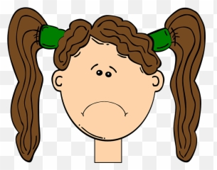 Traurig Vektorgrafiken - Sad Face Girl Cartoon Emoji