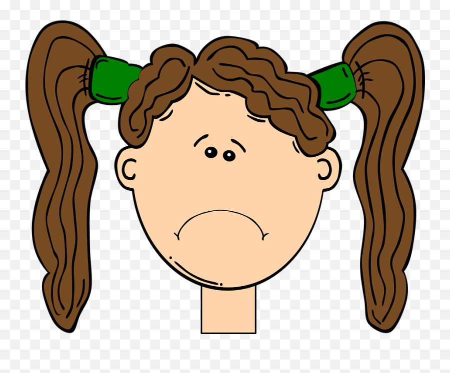 Traurig Vektorgrafiken - Sad Face Girl Cartoon Emoji,Exhausted Emoji