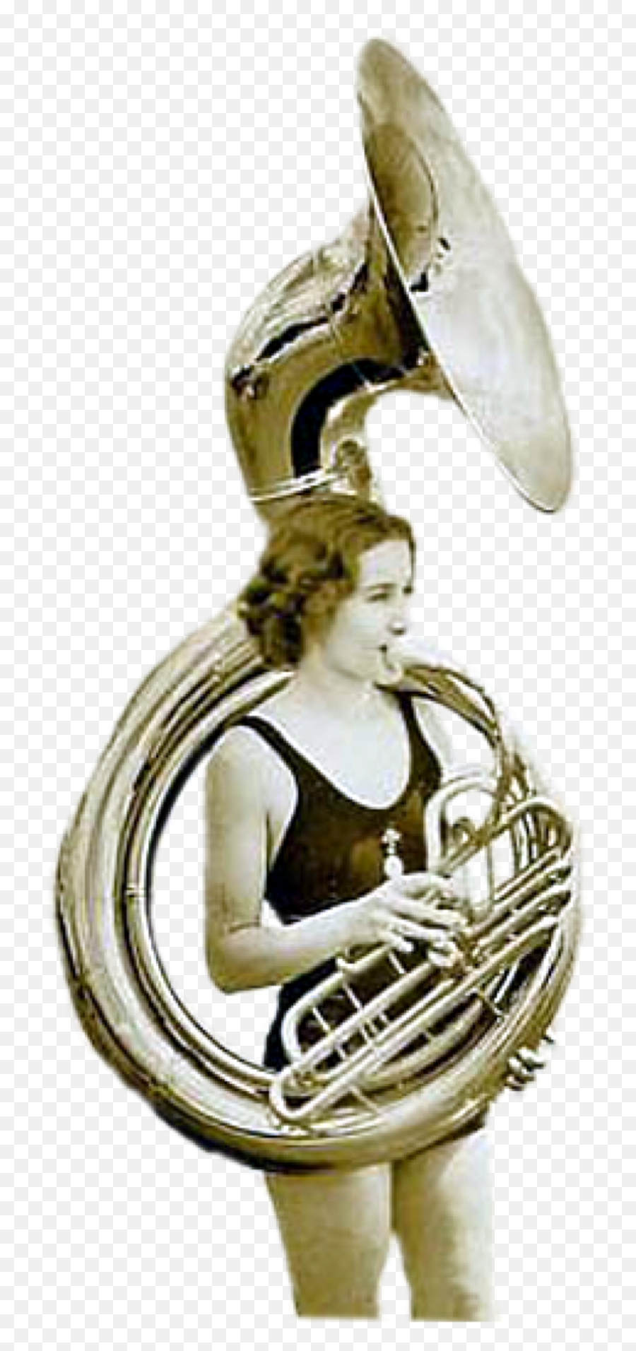 Trombone Girl Vintage Freetoedit - Vintage Cut Out Png Emoji,Trombone Emoji
