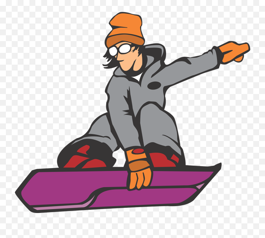 Cartoon Snowboard Sport Winter Teen - Cartoon Snowboarder Png Emoji,Flying Pig Emoji