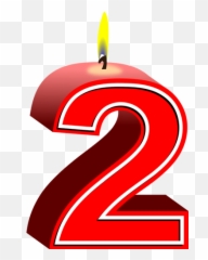 Second Birthday Candle - 2 Candle Png Emoji,Birthday Cake Emoticon Text