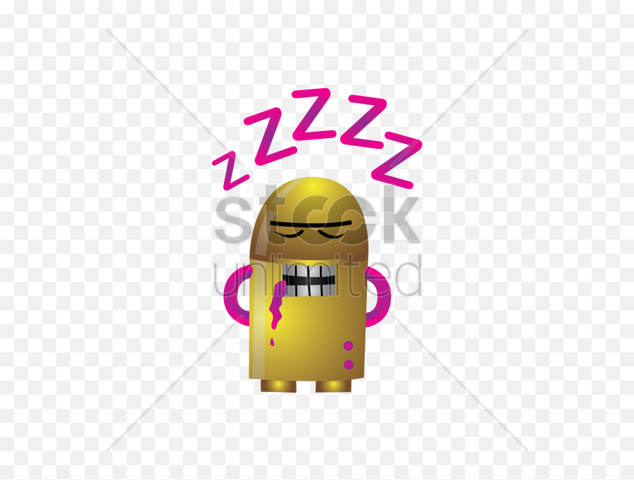 Snoring Robot Vector Image - Cartoon Emoji,Facebook Robot Emoticon