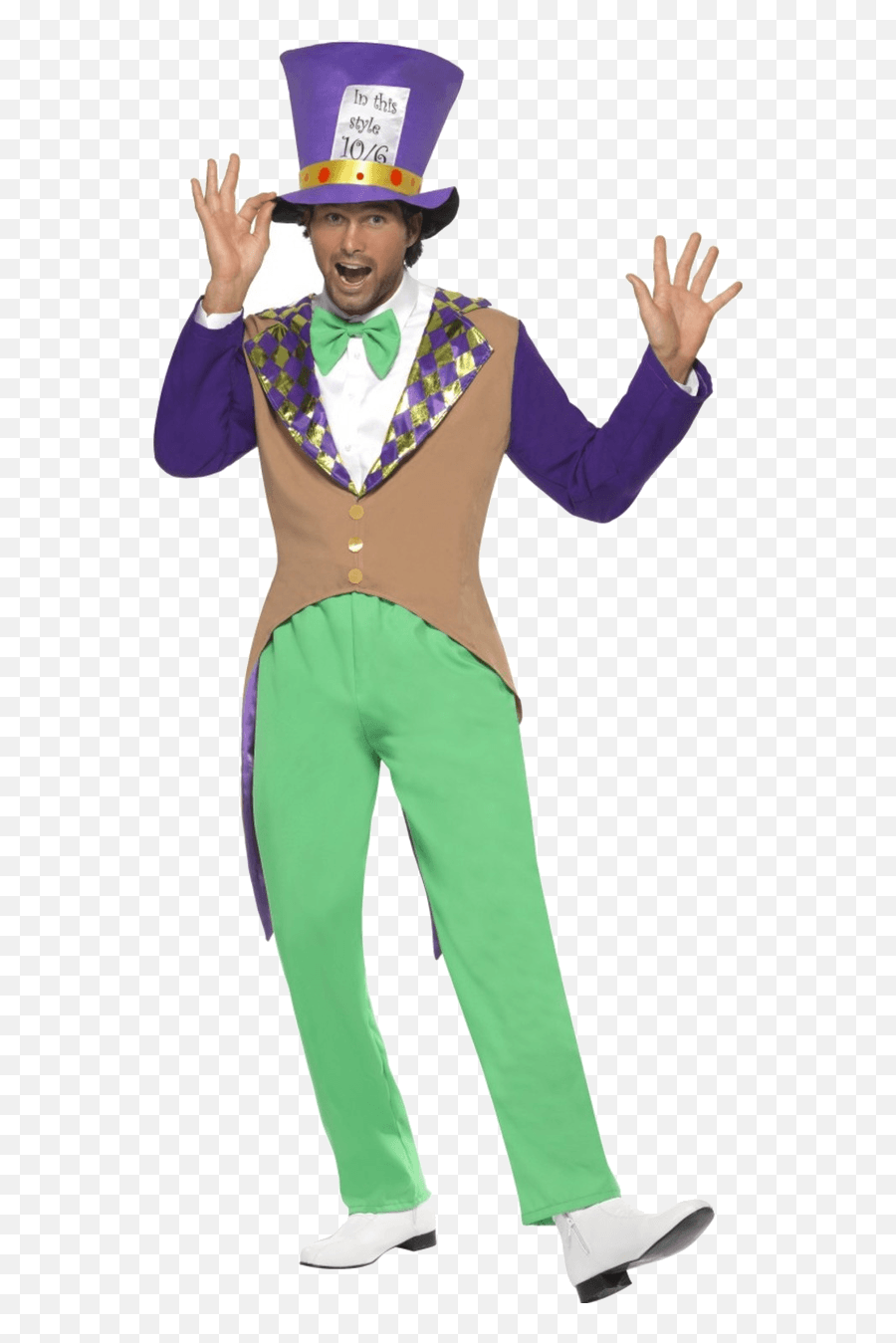 Adult Purple Mad Hatter Costume - Book Character Costumes Book Costumes Png Emoji,Emoji Costumes