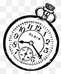 Pocket Watch Clip Art Png Download - Black And White Emoji