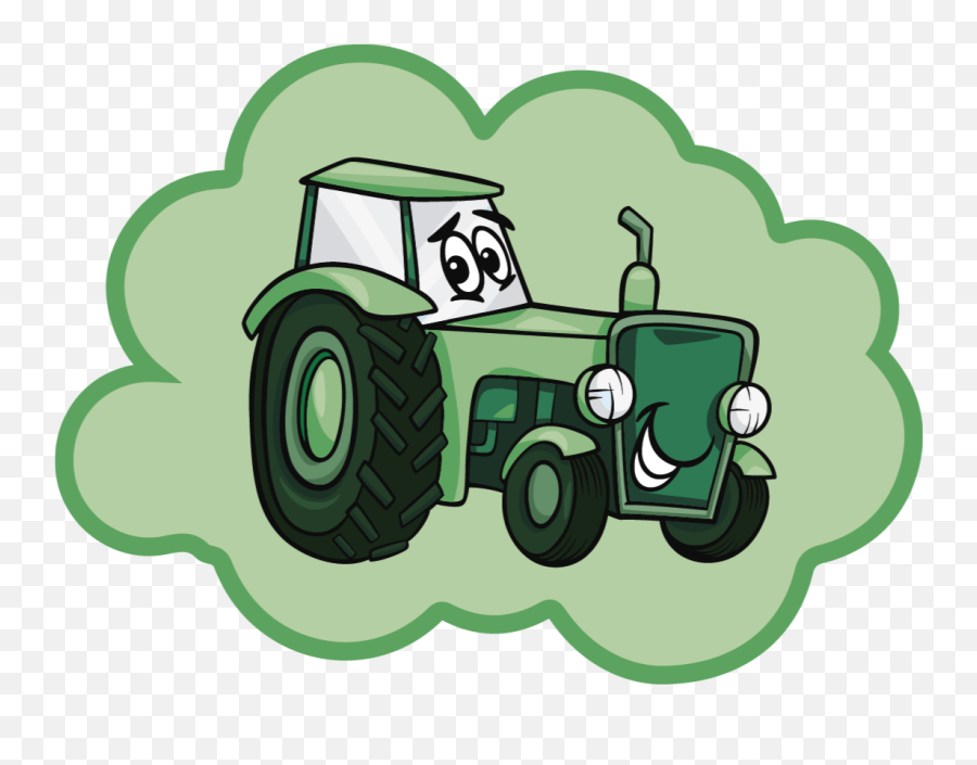 Green Tractor Kids Vinyl Rug - Tractor Emoji,Tractor Emoji