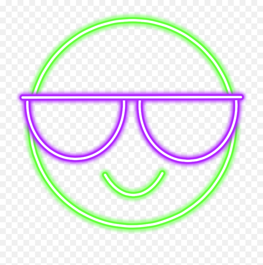 Emoji Glow Smile Neon Green Sticker Freetoedit Mimi Fte - Sticker Neon Png,Glow Emoji