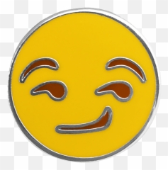 Smirk Emoji Pin - Hippy Smiley Face Face,Smirk Emoji