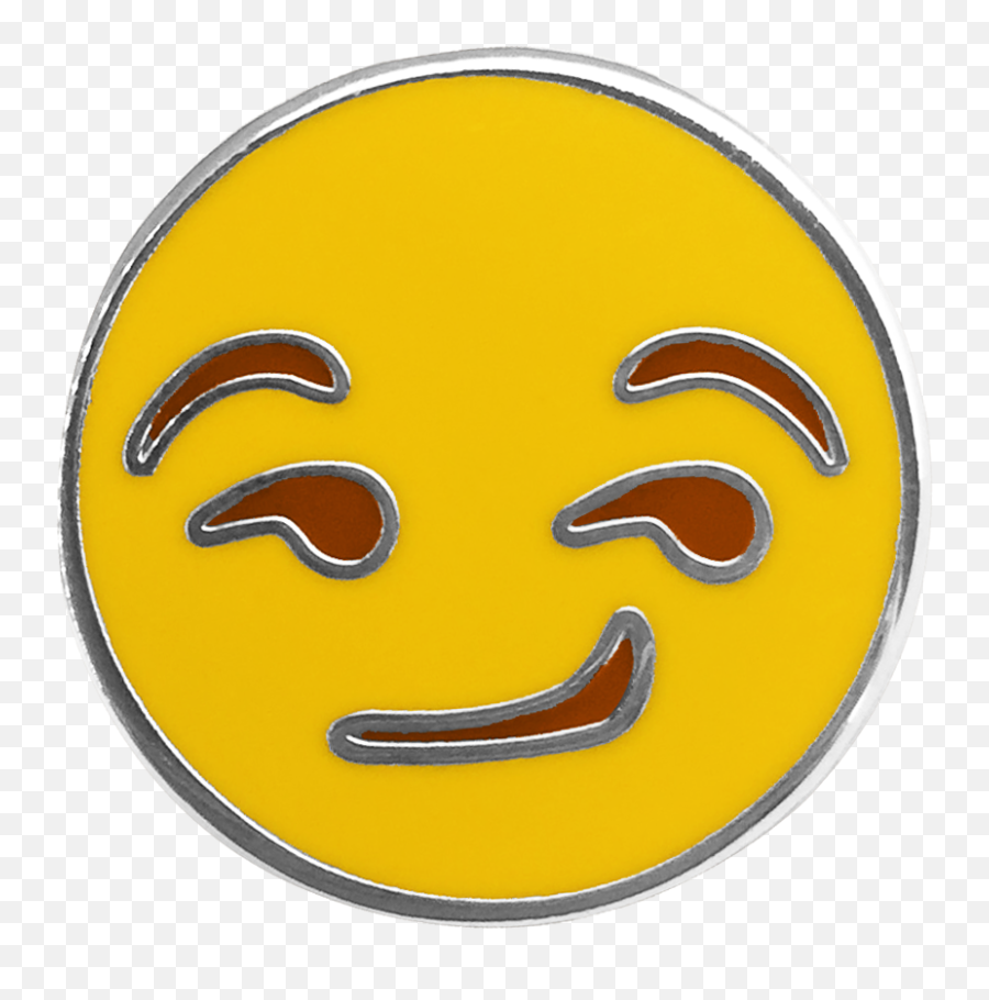 Smirk Emoji Pin - Hippy Smiley Face Face,Smirk Emoji