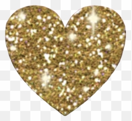 Glitter Sparkly Heart Sticker - Gold Png Emoji