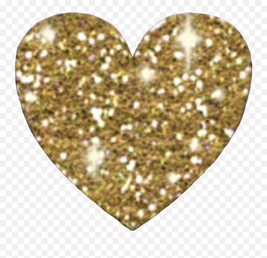 Glitter Sparkly Heart Sticker - Gold Glitter Heart Png Emoji,Sparkly Heart Emoji