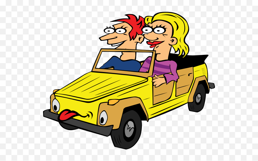 Girl And Boy In Self Driving Car - Drive Off Phrasal Verb Emoji,Golf Cart Emoji