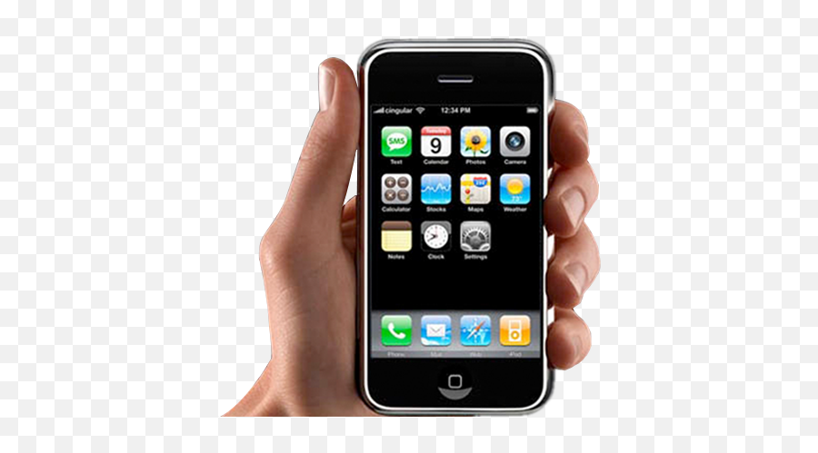 Smartphone In Hand Png Image - Newest And Most Popular Technology In 2007 Emoji,First Iphone Emojis