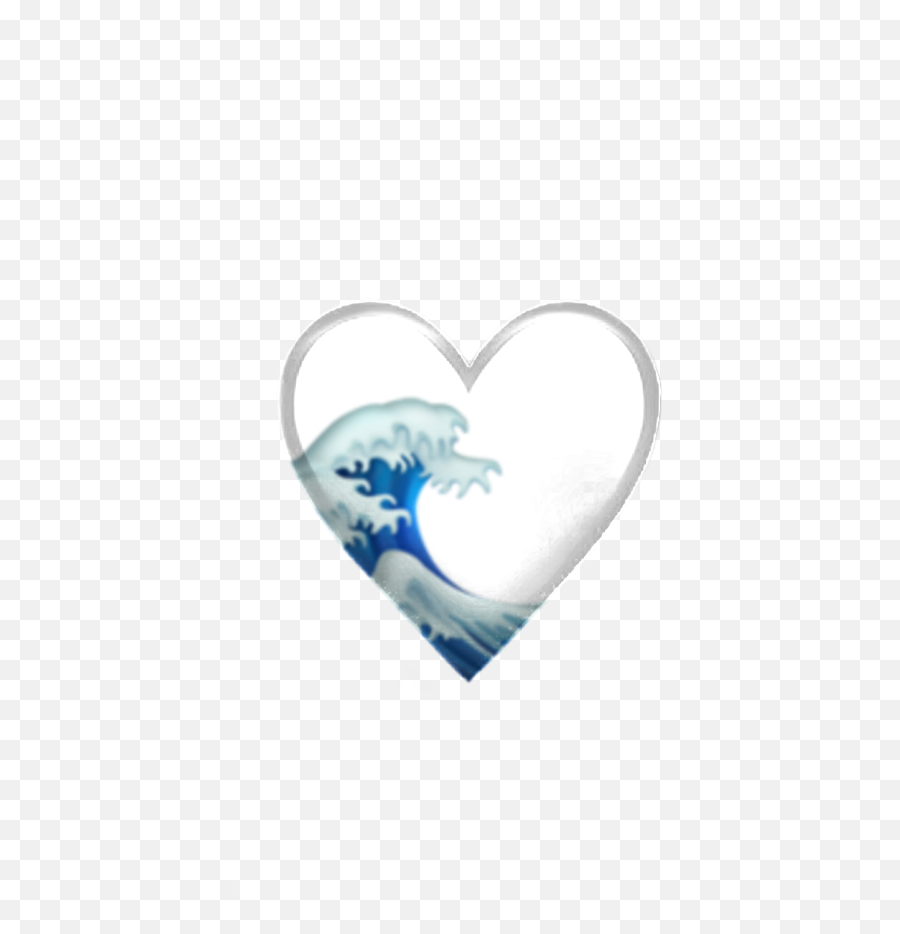Emojiheartwaveseawhite - Heart Emoji,Lacrosse Emoji
