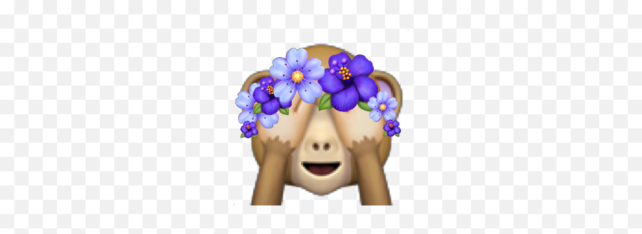 Purple Emoji Flower Monkey Aesthetic Freetoedit - Girl,Flower Girl Emoji