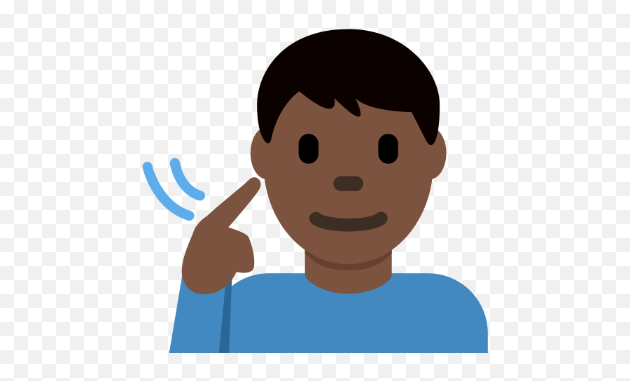 Dark Skin Tone Emoji - Pessoa Surda,Deaf Emoji