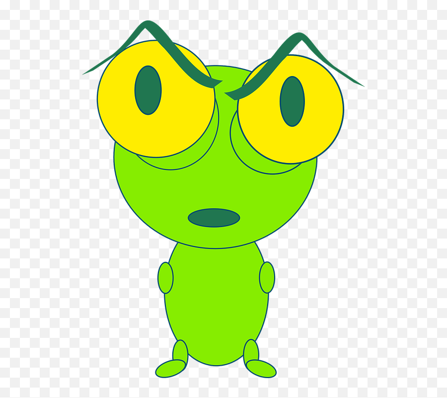 Free Green Eyes Green Vectors - Cartoon Bugs With Big Eyes Emoji,Bug Eyes Emoticon