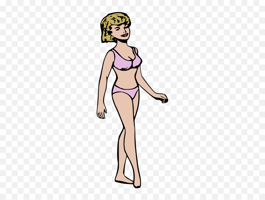 Lady In Pink - Cartoon Emoji,Emoji Bikini Woman Flag