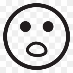 Astonish Amaze Amazement Face - Surprised Black And White Emoji