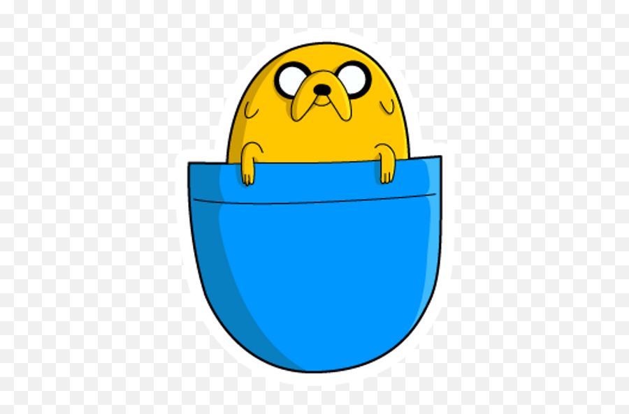 Adventure Time Pocket Jake - Sticker Mania Adventure Time Jake Pocket Png Emoji,Finger Guns Emoticon
