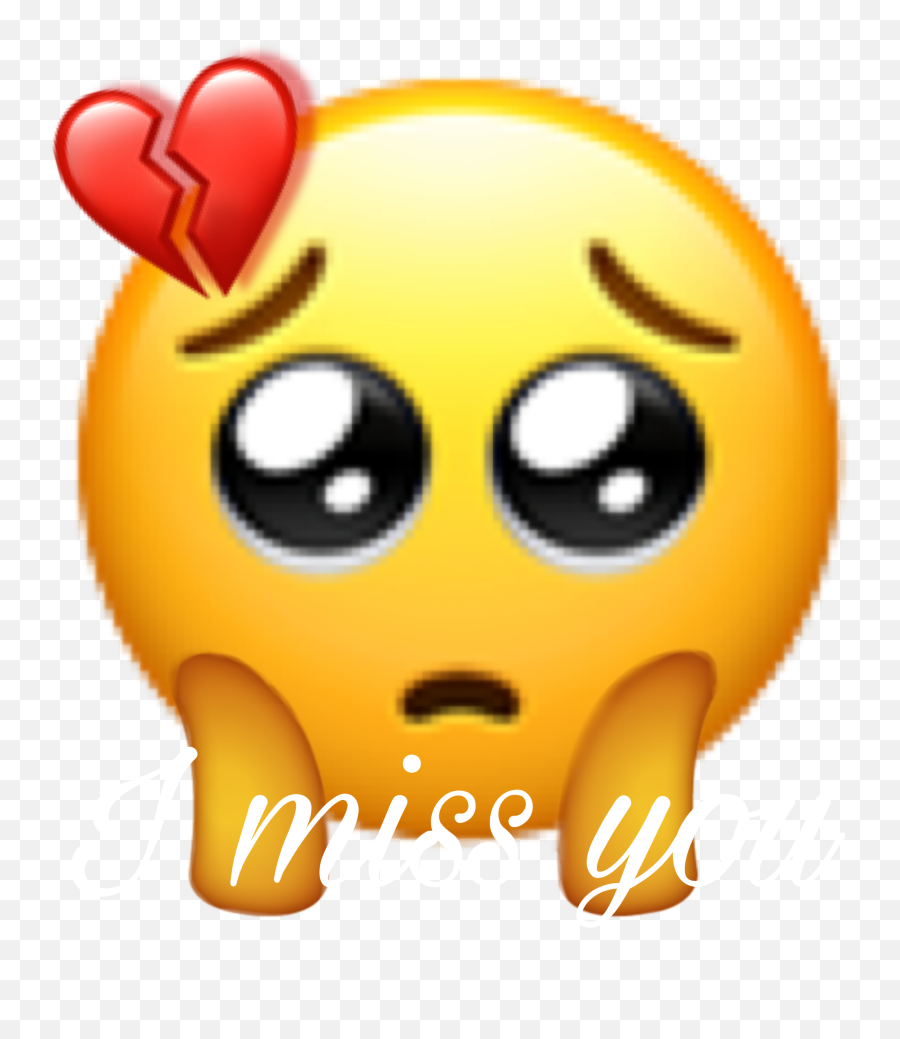 I Miss Miss You You Emoji Sticker - Pleading Emoji With Hearts,You Emoji