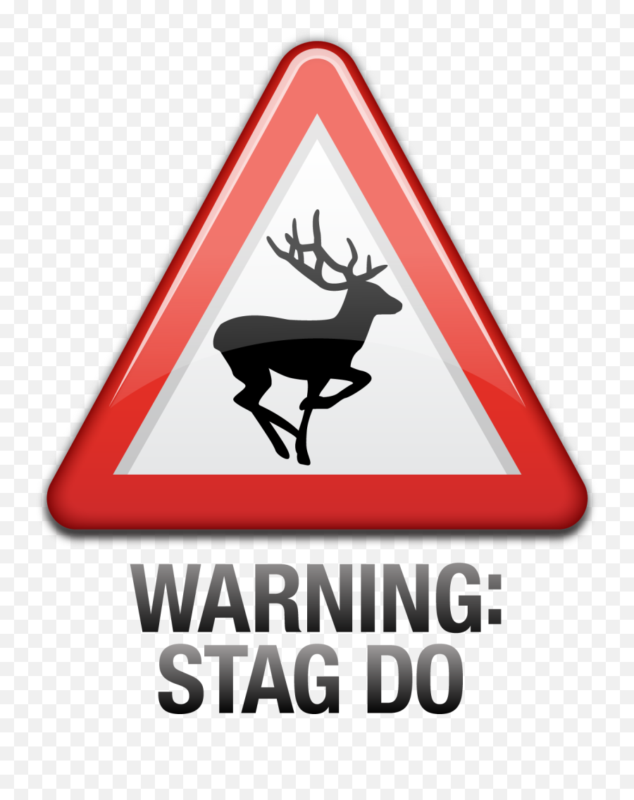 Stag Do Emoji - Animals On The Road Sign,Blinking Emoji
