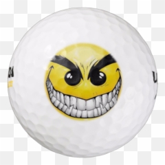 Devilishly Clever Golf Ball - Creepy Scary Smiley Face Emoji,Golf Emoji