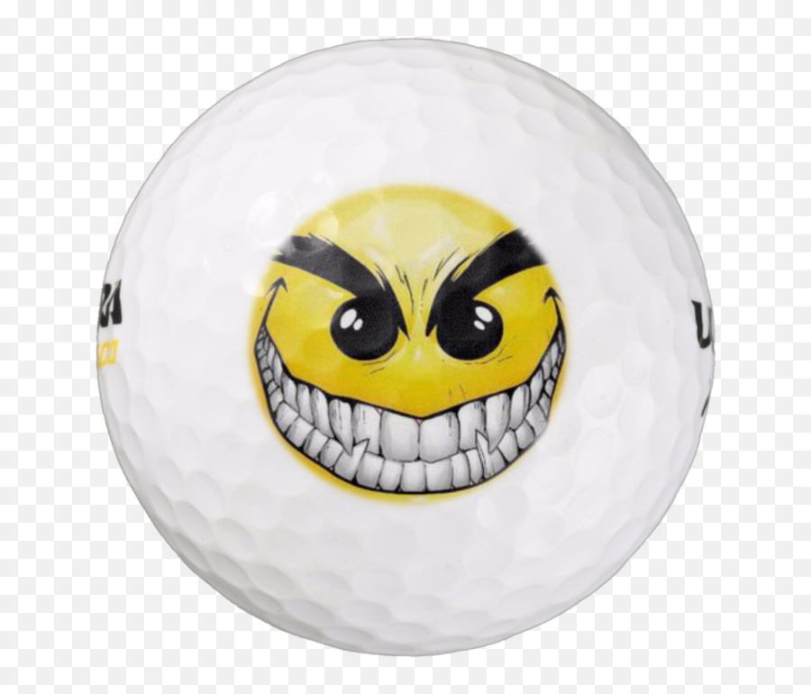 Devilishly Clever Golf Ball - Creepy Scary Smiley Face Emoji,Golf Emoji