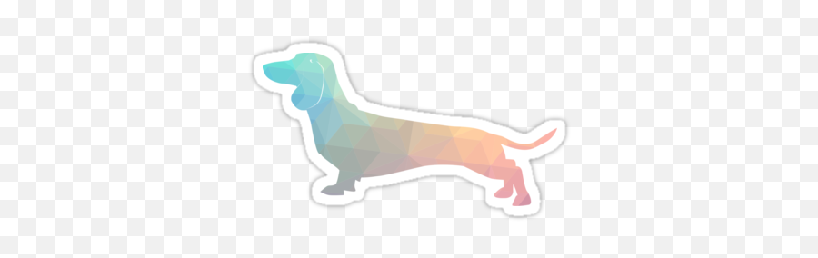 Dachshund Dog Colorful Geometric - Basset Dachshund Silhouette Emoji,Wiener Dog Emoji