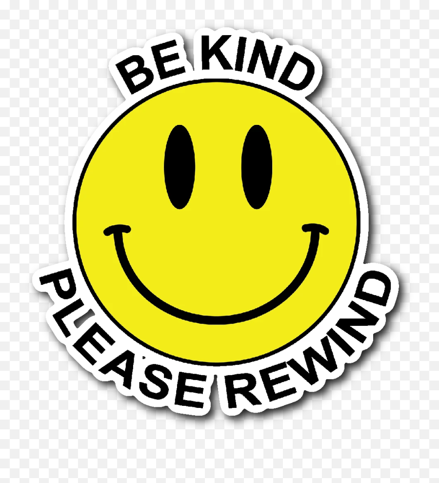 Retro Be Kind Please Rewind Smiley Face - Kind Rewind Sticker Png Emoji,Sticker Emoticon