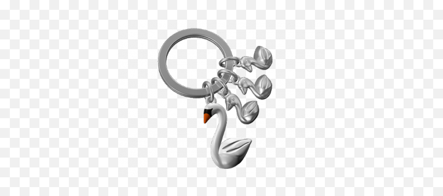Swan Family Keyring - Keychain Emoji,Swan Emoji