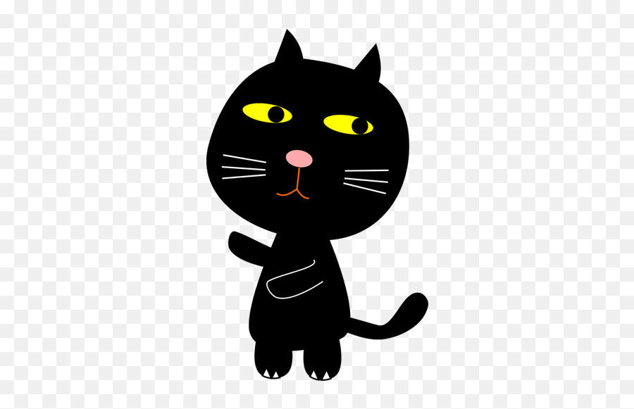 Black Cat And Moon Vector Clip Art - Cat Emoji,Full Moon With Face Emoji
