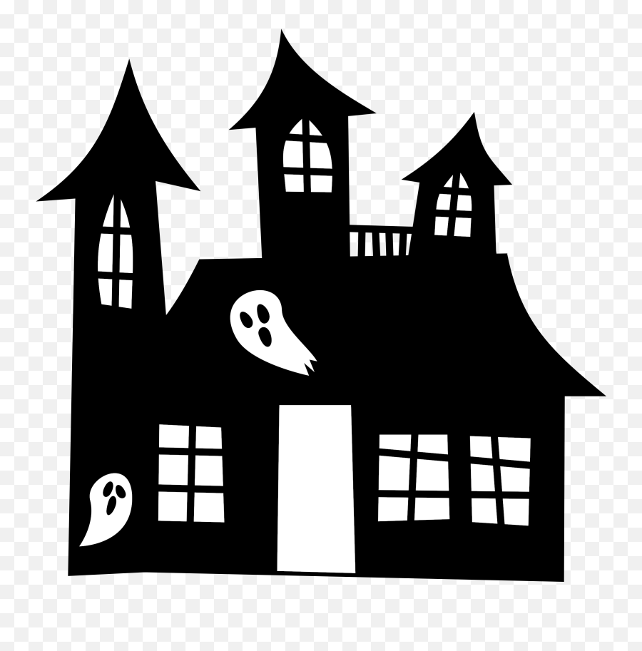 Haunted House Clipart Transparent - Haunted House Silhouette Clipart Emoji,House Emoji Transparent