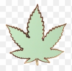 Download Pastel Green Cannabis Leaf Enamel Pin - Emblem Emoji,Marijuana Leaf Emoji