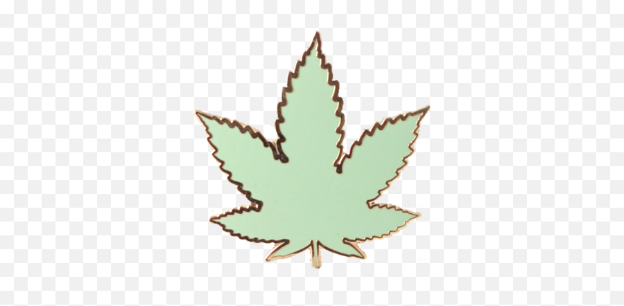 Download Pastel Green Cannabis Leaf Enamel Pin - Emblem Emoji,Marijuana Leaf Emoji