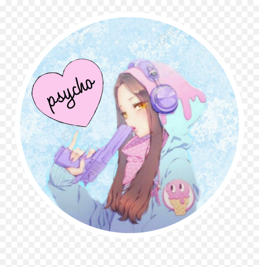 Psycho - Cute Anime Gamer Girl Emoji,Psycho Emoji