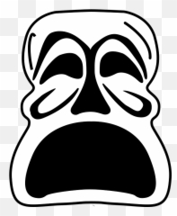 Free Unhappy Sad Vectors - Drama Mask Png Emoji