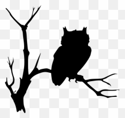 Lechuza Gráficos Vectoriales - Owl Silhouette In Tree Emoji,Emoji Cupcake