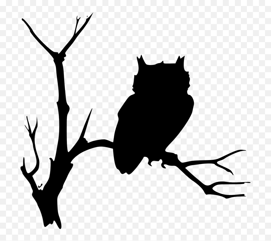 Lechuza Gráficos Vectoriales - Owl Silhouette In Tree Emoji,Emoji Cupcake