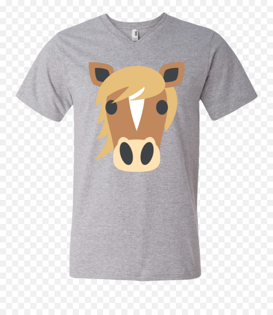 Horse Face Emoji Mens V - Puma Black Panther T Shirt,Horse Riding Emoji