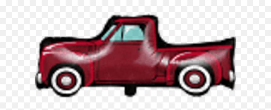 Vintage Red Truck Foil Balloon 334 X 16 - Vintage Truck Party Decorations Emoji,Emoji Party Balloons