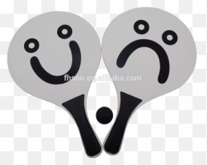 Colorful Wooden Beach Tennis Paddle Ball Beach Racquet Beach - Dot Emoji,Tennis Emoji